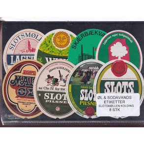�l og Sodavandsetiketter - Slotsm�llen - Kolding -  8 Stk.