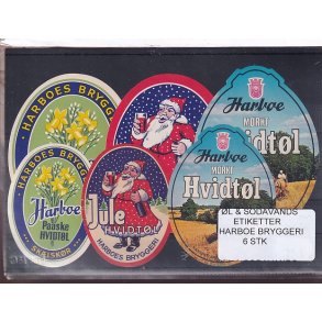 �l og Sodavands Etiketter - Harboe Bryggeri - 6 Stk.