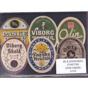 �l og Sodavands Etiketter - Odin - Viborg - 6 Stk.