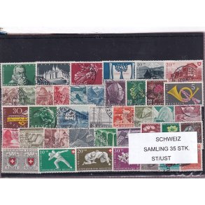 Schweiz Samling - 35 stk.  stemplet/ustemplet