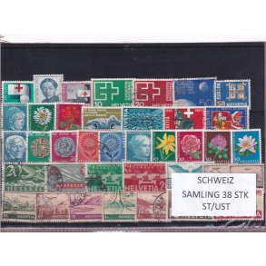Schweiz Samling - 38 stk.  stemplet/ustemplet