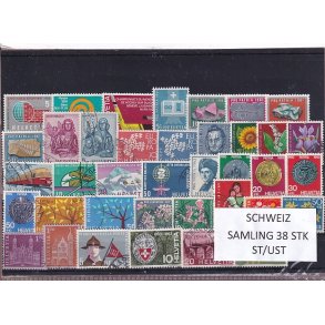 Schweiz Samling - 38 stk.  stemplet/ustemplet