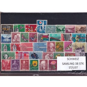 Schweiz Samling - 38 stk.  stemplet/ustemplet