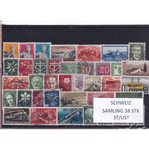 Schweiz Samling - 38 stk.  stemplet/ustemplet