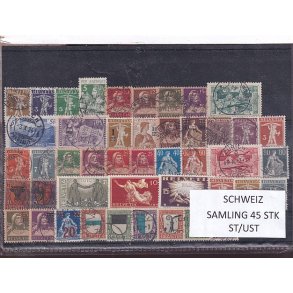 Schweiz Samling - 45 stk.  stemplet/ustemplet