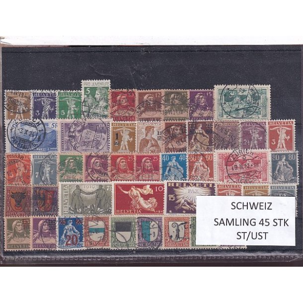 Schweiz Samling - 45 stk.  stemplet/ustemplet