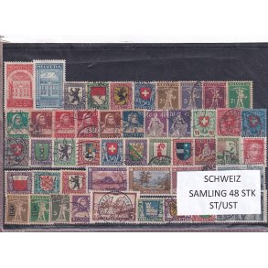 Schweiz Samling - 48 stk.  stemplet/ustemplet