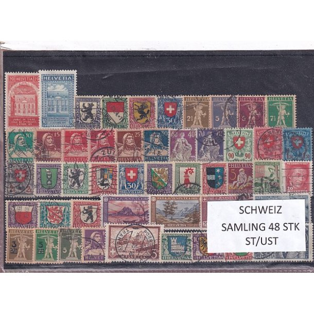 Schweiz Samling - 48 stk.  stemplet/ustemplet