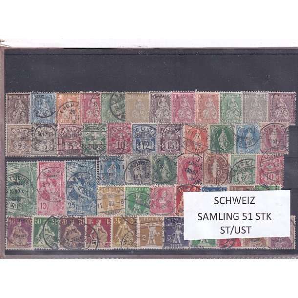 Schweiz Samling - 51 stk.  stemplet/ustemplet