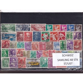 Schweiz Samling - 48 stk.  stemplet/ustemplet