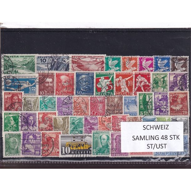 Schweiz Samling - 48 stk.  stemplet/ustemplet