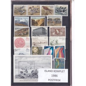 Island - 1986 . Komplet. -  Postfrisk