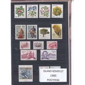 Island - 1985 . Komplet. -  Postfrisk