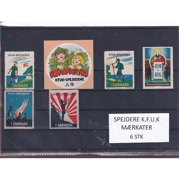 Spejdere - K.F.U.K.  - M�rkater - 6 Stk.
