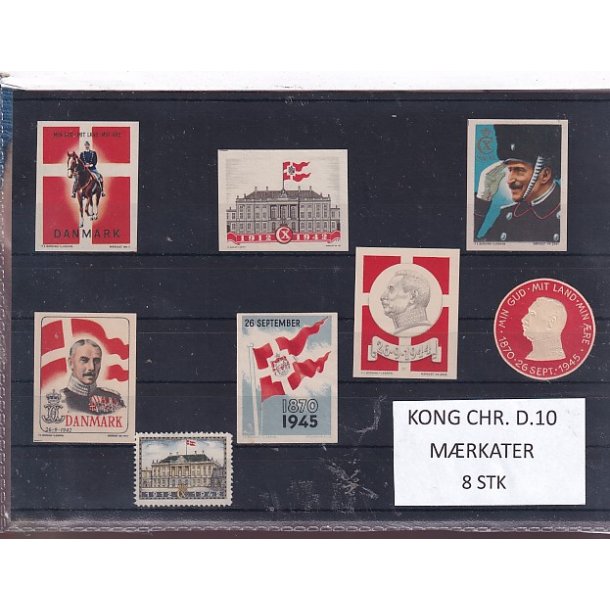Kong Christian d. 10 - M�rkater - 8 Stk.