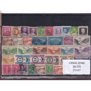 Canal Zone Samling - 38 stk Stemplet/Ustemplet