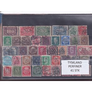Tyskland Perfiner 41 stk. Stemplet/Ustemplet