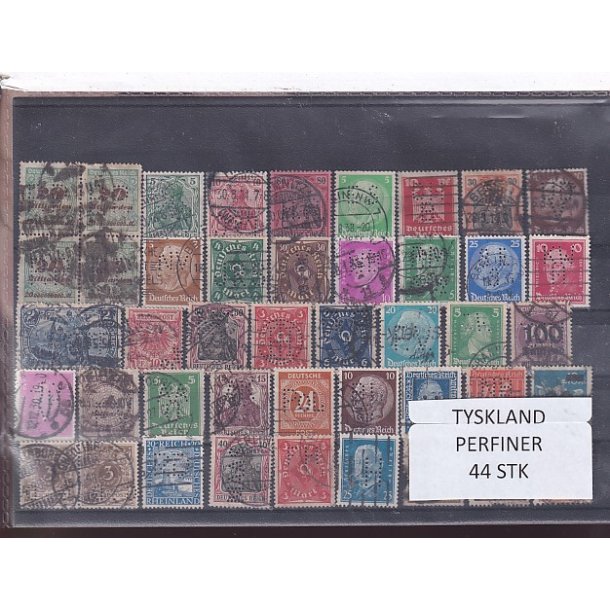 Tyskland Perfiner 44 stk. Stemplet/Ustemplet