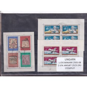 Ungarn - 1 Miniark 2505 - 08 + 2 Stk. Ark s�t 2523-24 U Stemplet
