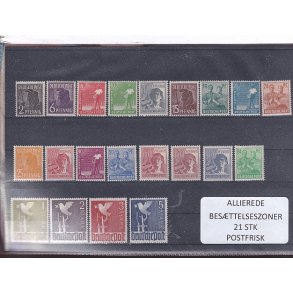 Allierede Bes�ttelseszoner - Tyskland  - 21 Stk. Postfrisk