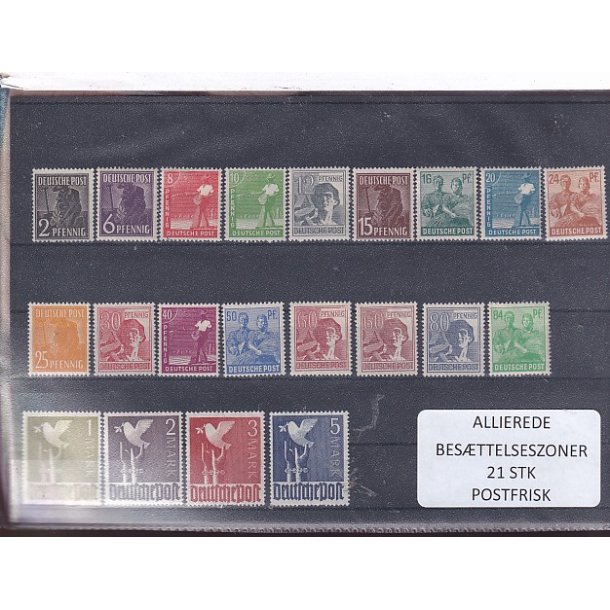 Allierede Bes�ttelseszoner - Tyskland  - 21 Stk. Postfrisk