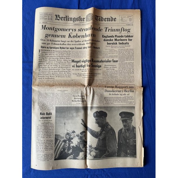 Avis - Berlingske Tidende - 13. Maj 1945 - Montgomerys Straalende triumftog gennem Kbenhavn