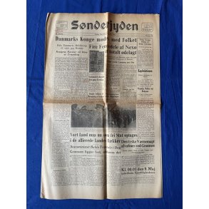 Avis - Snderjyden - 9. Maj 1945 - Danmarks Konge mdes med folket !