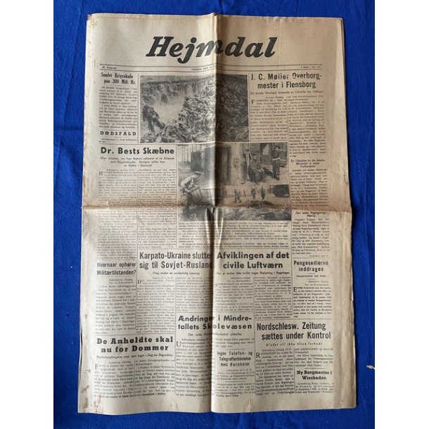 Avis - Heimdal - 16. Maj 1945 - J.C. Mller Overborgmester i Flensborg.