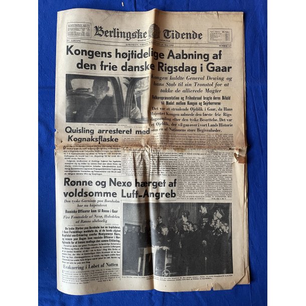 Avis - Berlingske Tidende - 10. Maj 1945 - Kongens bning af Rigsdagen  ?