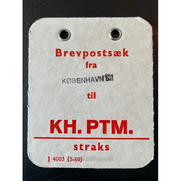 Brevpostsk mrke fra Kbenhavn 52 - til KH. PTM. - straks