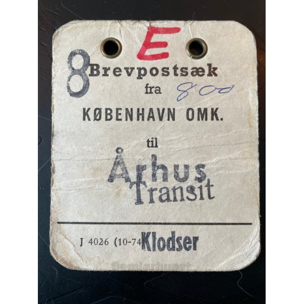 Brevpostsk mrke fra Kbenhavn OMK. - til rhus - Transit - Klodser