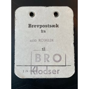 Brevpostsk mrke fra 4000 Roskilde til BRO - Klodser