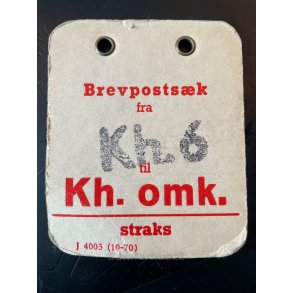 Brevpostsk mrke fra Kh. 6 - til Kh. omk. - straks