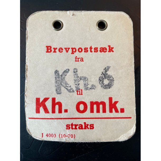 Brevpostsk mrke fra Kh. 6 - til Kh. omk. - straks