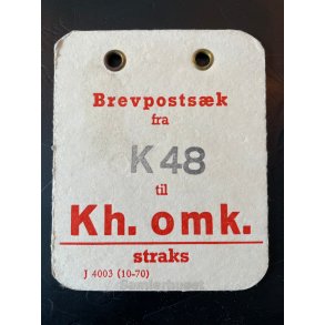 Brevpostsk mrke fra Kh.48 - til Kh. omk. - straks