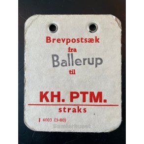 Brevpostsk mrke fra Ballerup - til KH. PTM.- straks