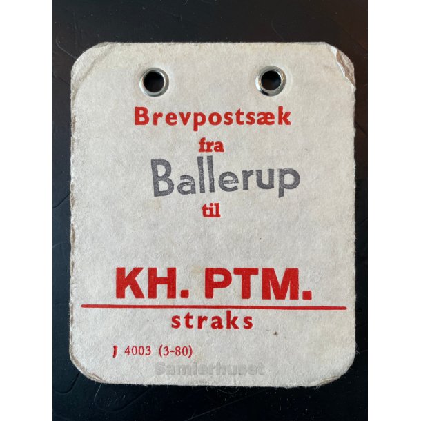 Brevpostsk mrke fra Ballerup - til KH. PTM.- straks
