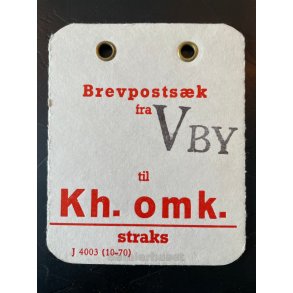 Brevpostsk mrke fra VBY- til Kh. omk. - straks