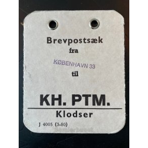 Brevpostsk mrke fra Kbenhavn 33 - til KH. PTM. - Klodser