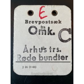 Brevpostsk mrke fra OMK. C. - til rhus trs. - Rde bundter.
