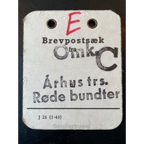 Brevpostsk mrke fra OMK. C. - til rhus trs. - Rde bundter.