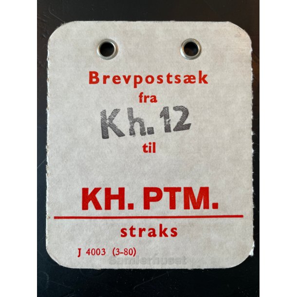 Brevpostsk mrke fra Kh. 12 - til KH. PTM. - straks