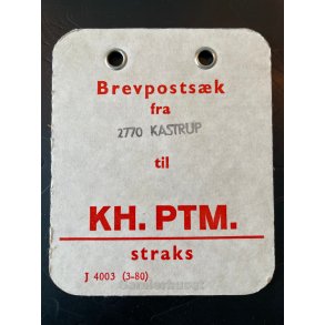 Brevpostsk mrke fra 2770 Kastrup - til KH. PTM. - Straks