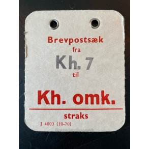 Brevpostsk mrke fra Kh. 7 - til Kh. omk. - straks