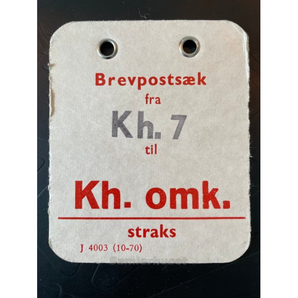 Brevpostsk mrke fra Kh. 7 - til Kh. omk. - straks