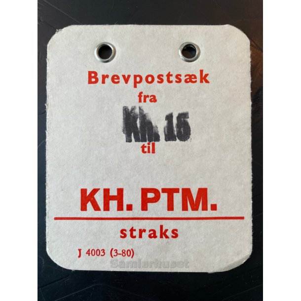Brevpostsk mrke fra Kh. 15 - til KH. PTM. - straks