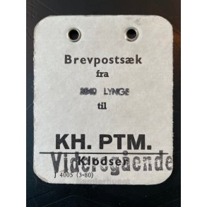 Brevpostsk mrke fra 3540 Lynge - til KH. PTM. - Videregende