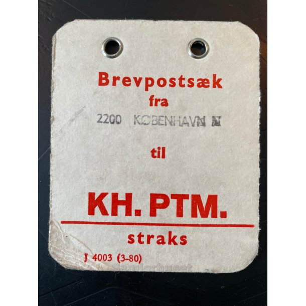 Brevpostsk mrke fra 2200 Kbenhavn N - til KH. PTM. - straks