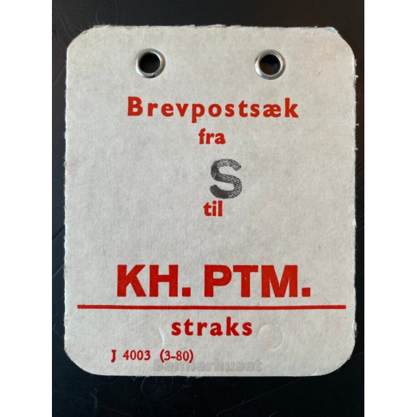 Brevpostsk mrke fra S. - til KH. PTM. - straks