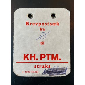 Brevpostsk mrke fra . - til KH. PTM. - straks